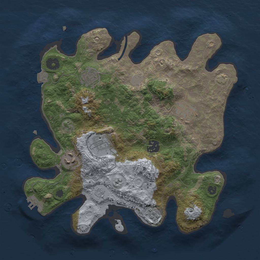 Rust Map: Procedural Map, Size: 3000, Seed: 17074, 12 Monuments