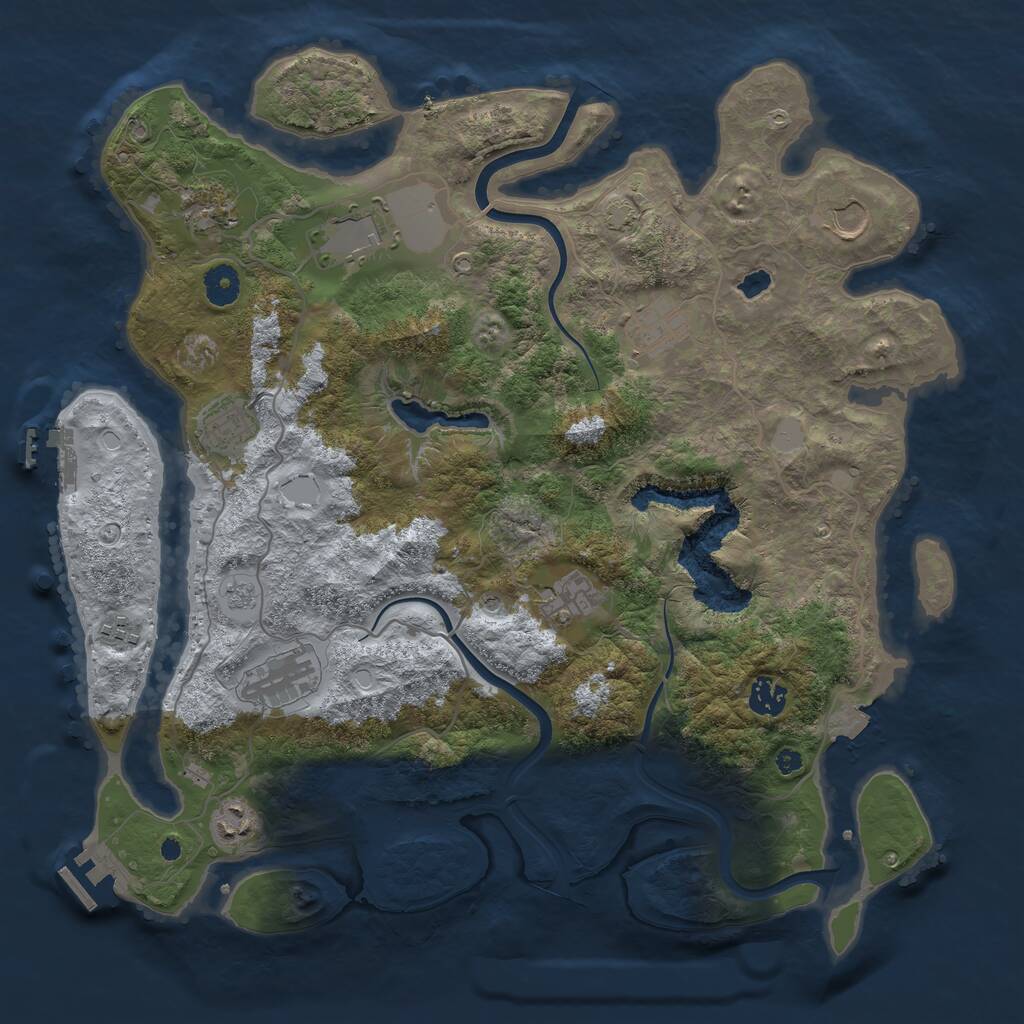 Rust Map: Procedural Map, Size: 4000, Seed: 711994905, 16 Monuments