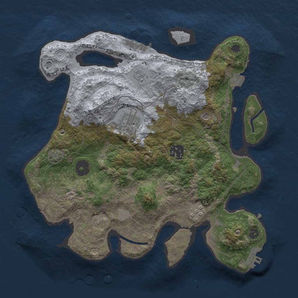 Rust Map: Procedural Map, Size: 3000, Seed: 1079876346, 11 Monuments