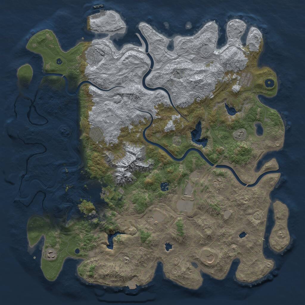 Rust Map: Procedural Map, Size: 5000, Seed: 702102247, 17 Monuments