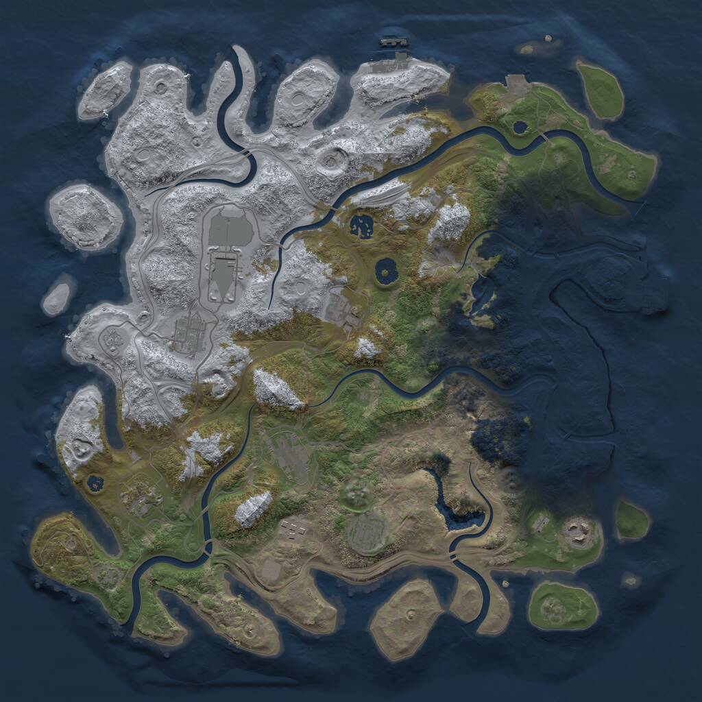 Rust Map: Procedural Map, Size: 4250, Seed: 1303353877, 15 Monuments