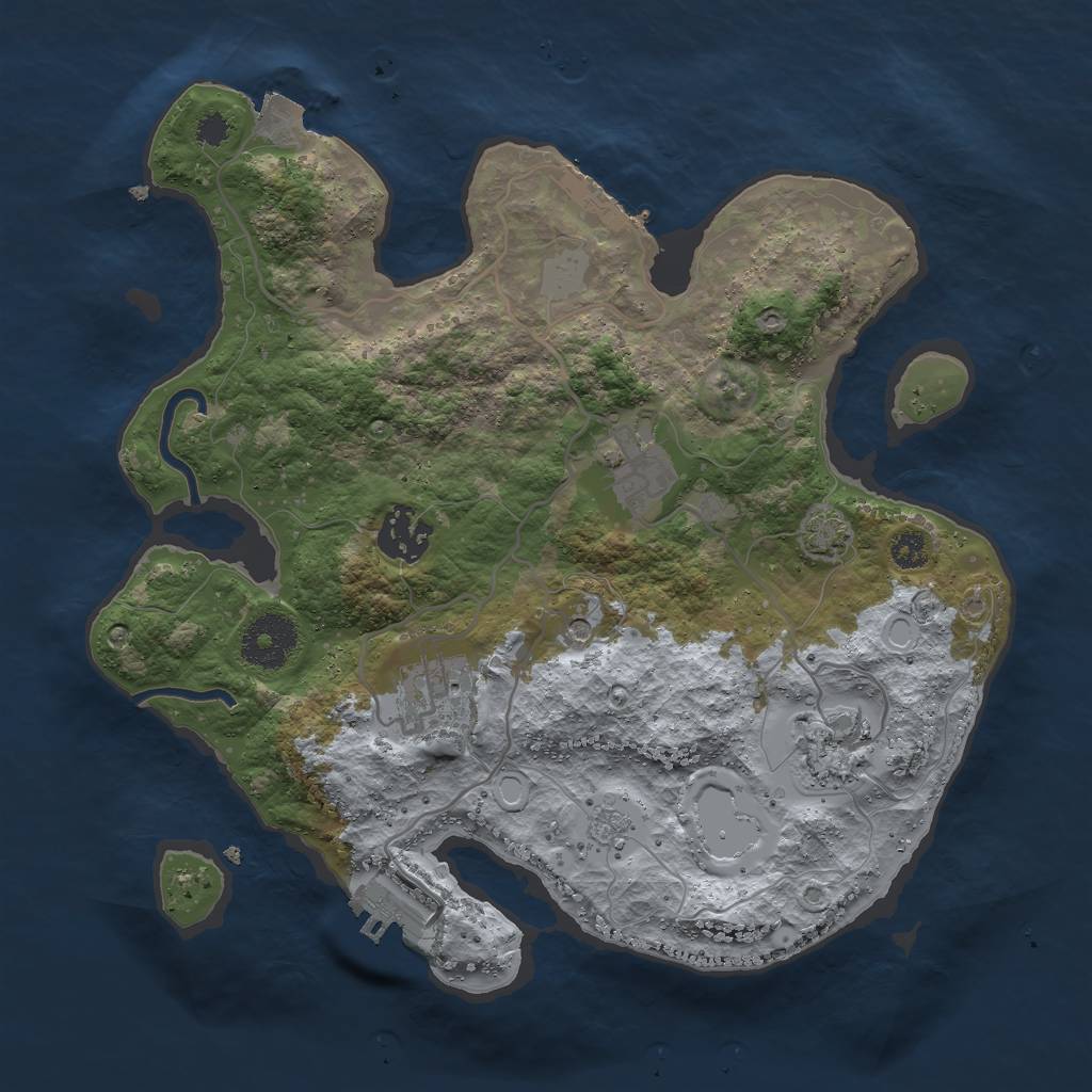 Rust Map: Procedural Map, Size: 3000, Seed: 197336473, 12 Monuments