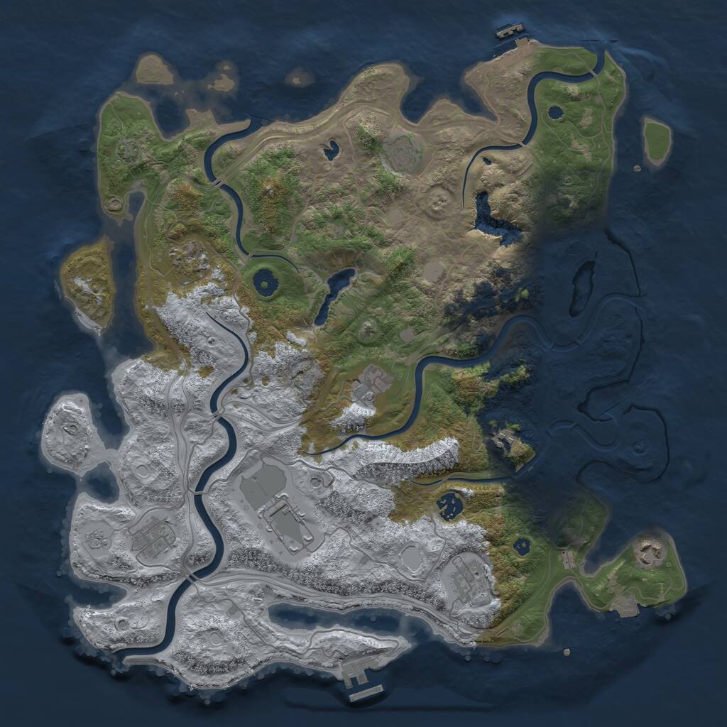 Rust Map: Procedural Map, Size: 4250, Seed: 157316830, 15 Monuments