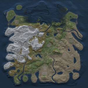 Thumbnail Rust Map: Procedural Map, Size: 4500, Seed: 1091427148, 17 Monuments