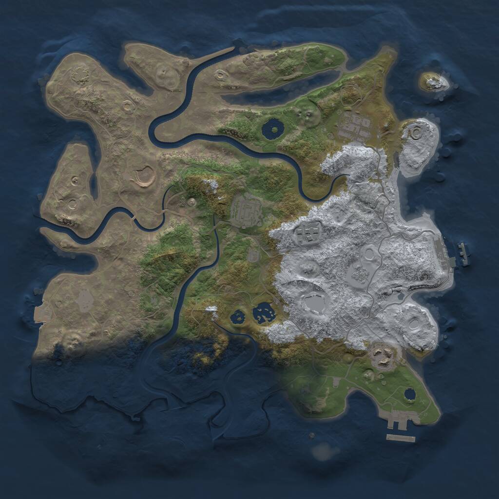 Rust Map: Procedural Map, Size: 3500, Seed: 111525305, 12 Monuments