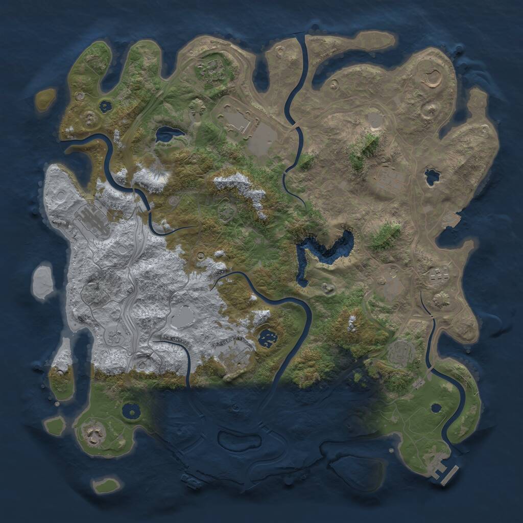 Rust Map: Procedural Map, Size: 4400, Seed: 211220231, 17 Monuments