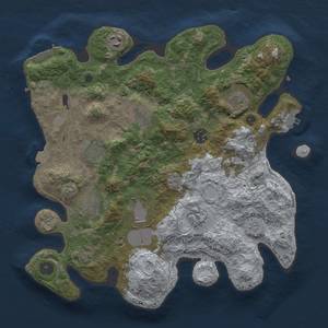 Thumbnail Rust Map: Procedural Map, Size: 3500, Seed: 240204448, 17 Monuments