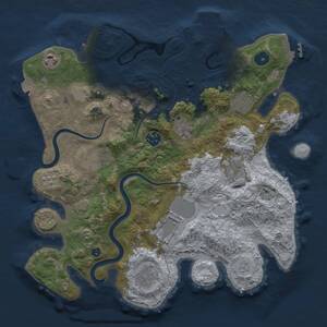 Thumbnail Rust Map: Procedural Map, Size: 3500, Seed: 240204448, 15 Monuments