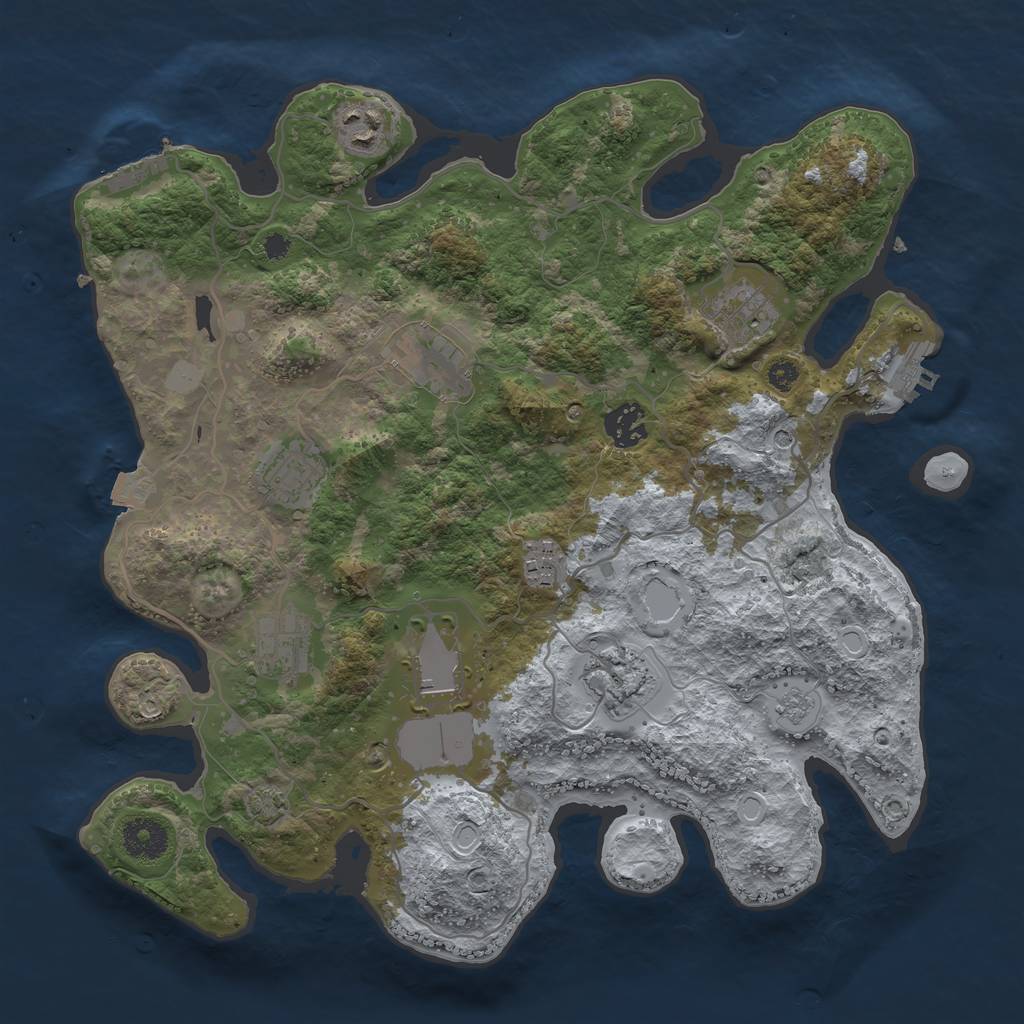 Rust Map: Procedural Map, Size: 3500, Seed: 240204448, 17 Monuments