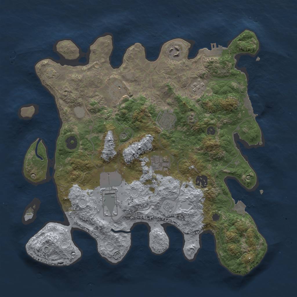 Rust Map: Procedural Map, Size: 3500, Seed: 666172745, 15 Monuments