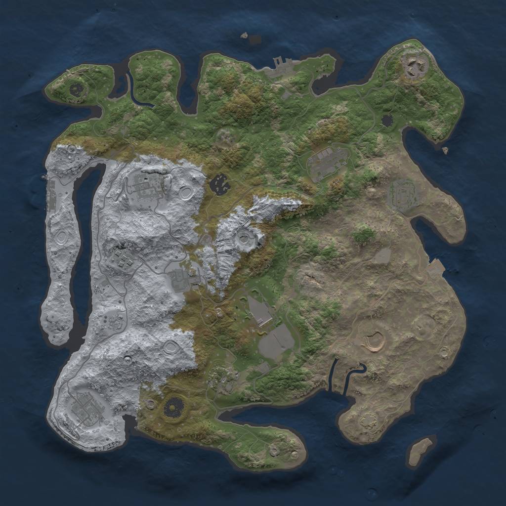 Rust Map: Procedural Map, Size: 3750, Seed: 782889, 19 Monuments