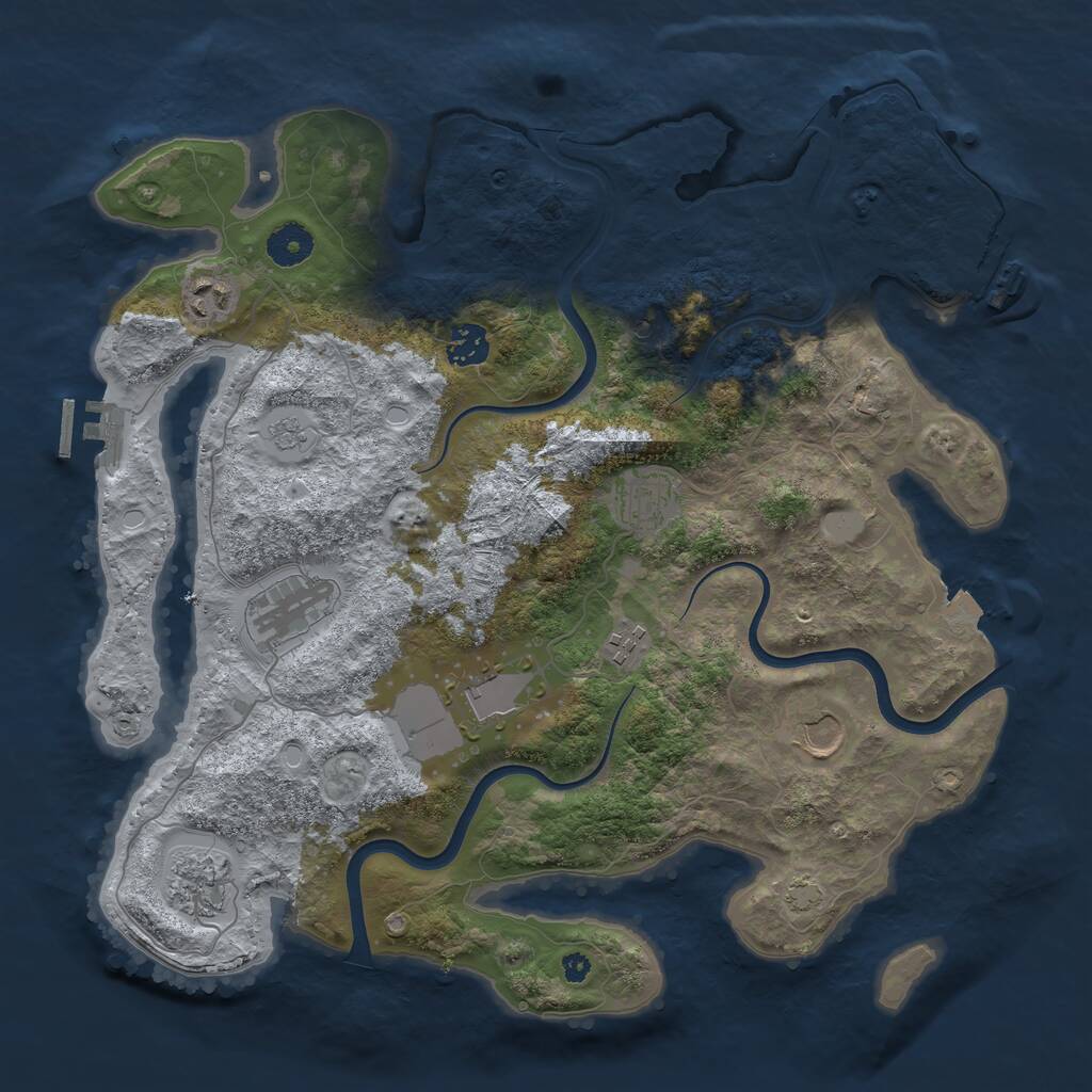 Rust Map: Procedural Map, Size: 3750, Seed: 782889, 14 Monuments