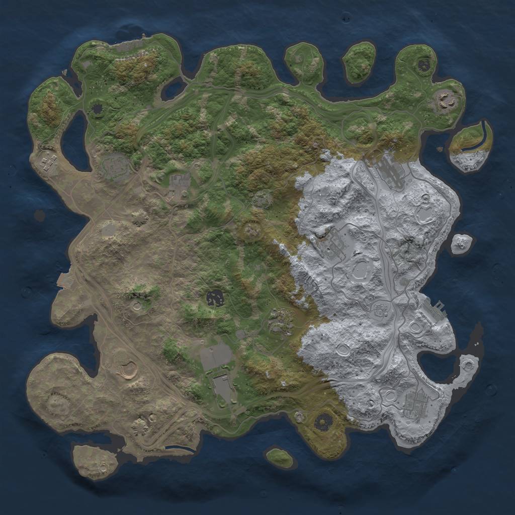 Rust Map: Procedural Map, Size: 4250, Seed: 1306517050, 19 Monuments