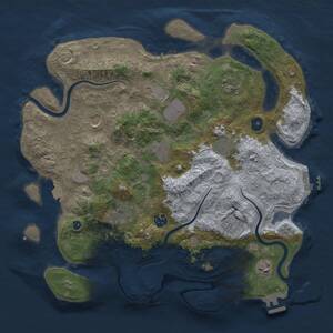 Thumbnail Rust Map: Procedural Map, Size: 3850, Seed: 47862066, 16 Monuments