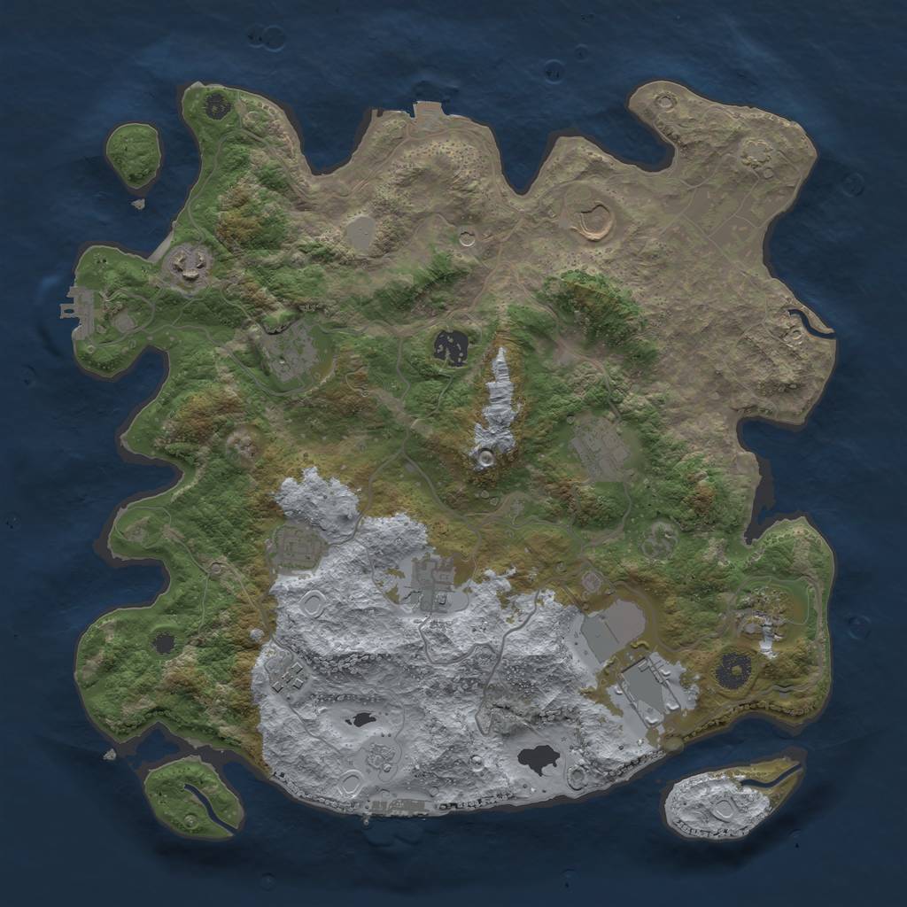 Rust Map: Procedural Map, Size: 3750, Seed: 87782557, 18 Monuments