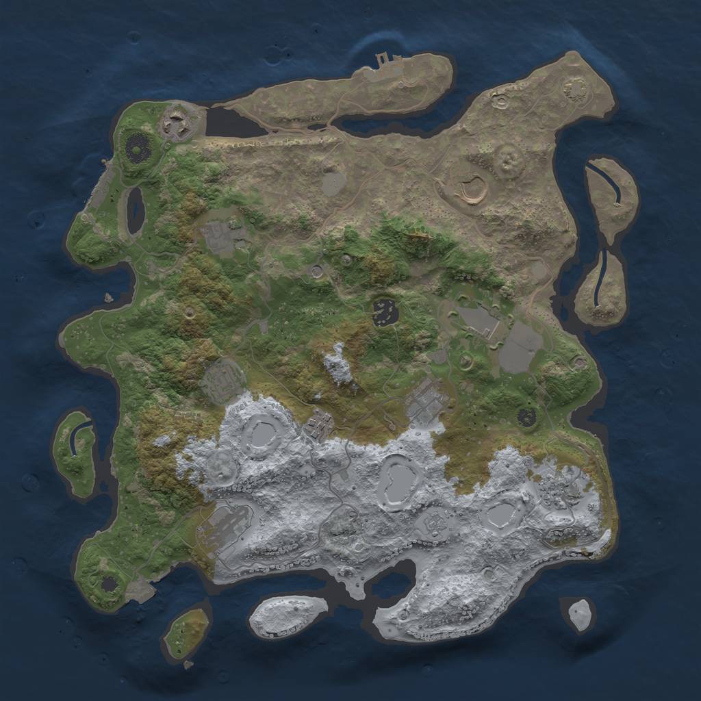 Rust Map: Procedural Map, Size: 3750, Seed: 87782562, 18 Monuments