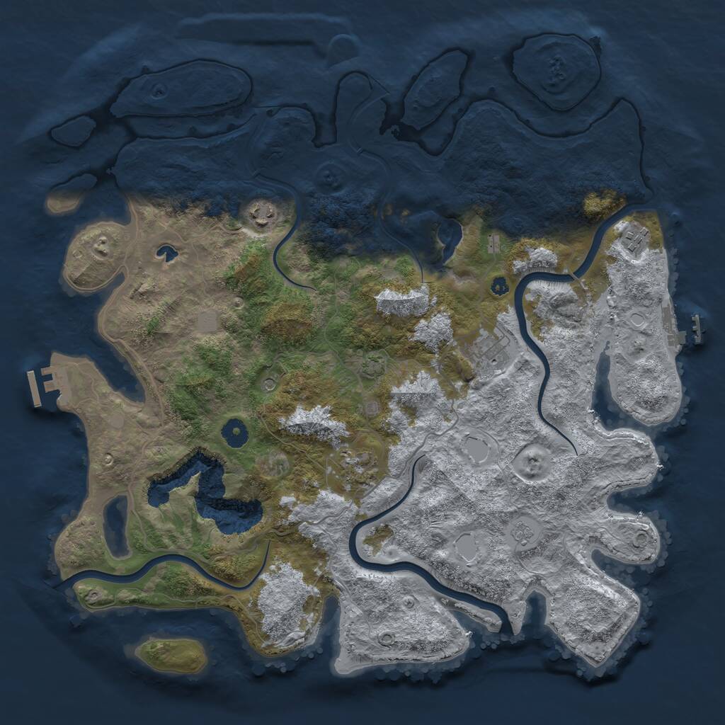 Rust Map: Procedural Map, Size: 4000, Seed: 1785313, 10 Monuments