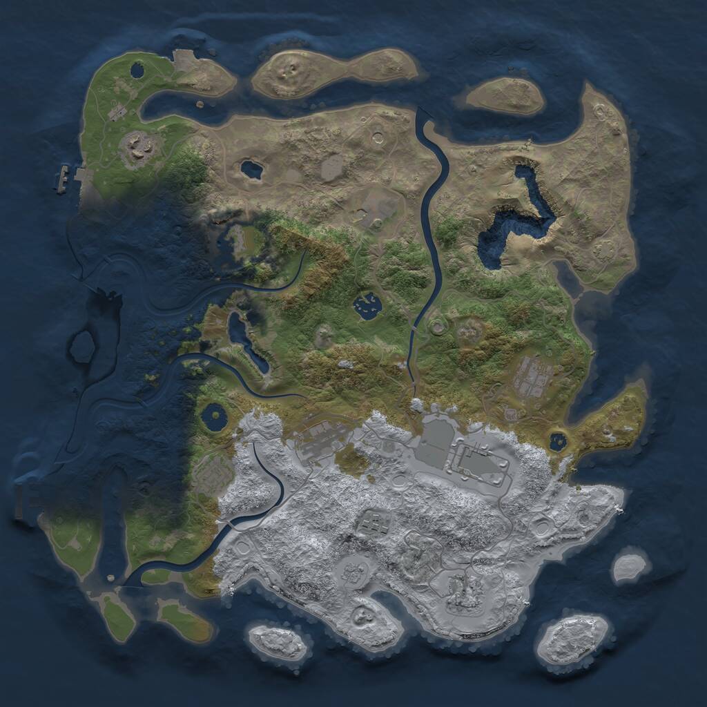 Rust Map: Procedural Map, Size: 4000, Seed: 1646582494, 16 Monuments