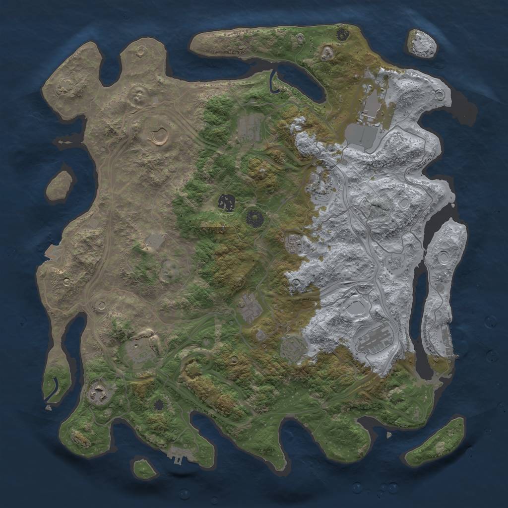 Rust Map: Procedural Map, Size: 4250, Seed: 21122023, 19 Monuments