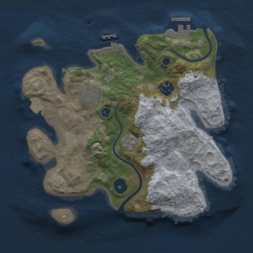 Rust Map: Procedural Map, Size: 2700, Seed: 291423087, 8 Monuments