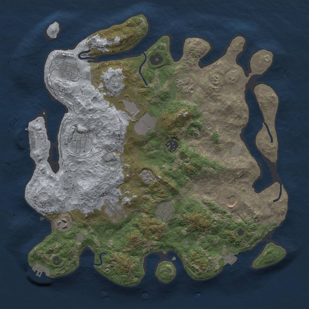 Rust Map: Procedural Map, Size: 3750, Seed: 93742787, 18 Monuments