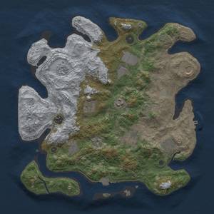 Thumbnail Rust Map: Procedural Map, Size: 3700, Seed: 364192334, 16 Monuments