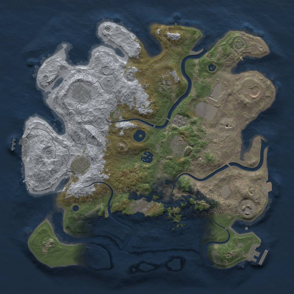 Rust Map: Procedural Map, Size: 3700, Seed: 364192334, 16 Monuments