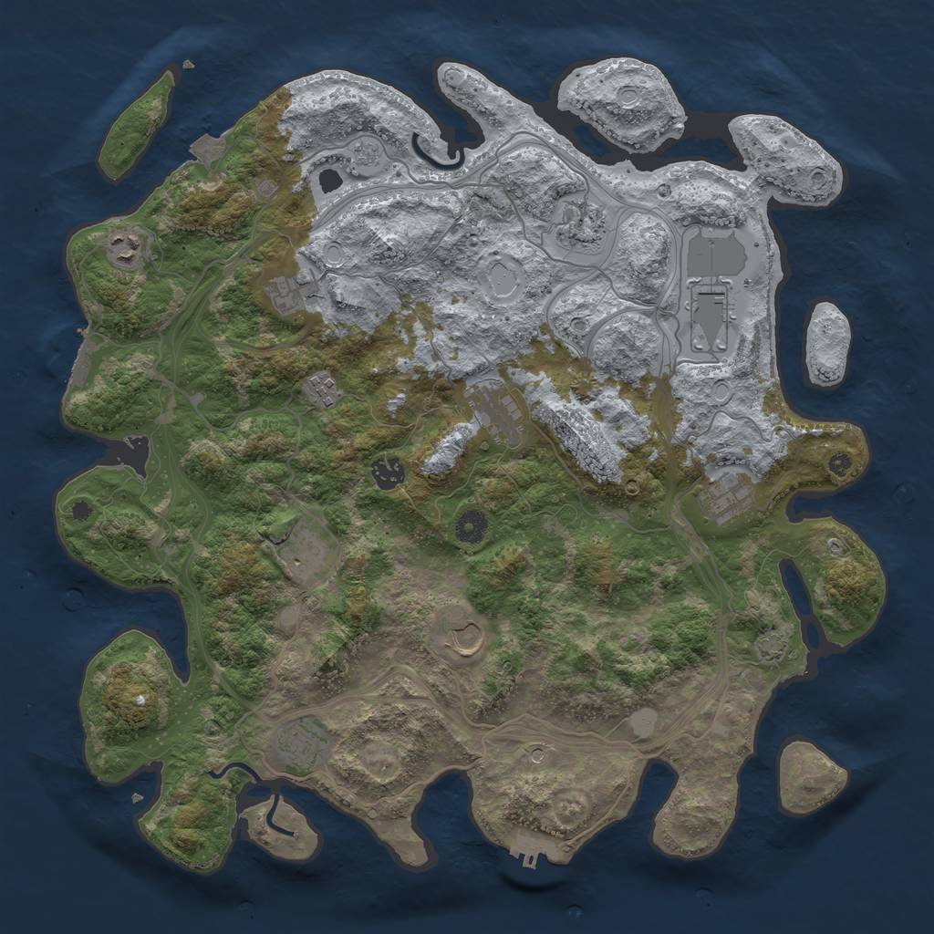 Rust Map: Procedural Map, Size: 4250, Seed: 207709641, 19 Monuments