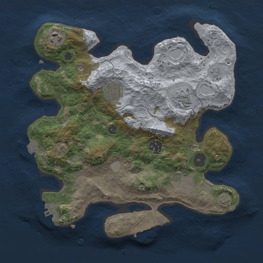 Rust Map: Procedural Map, Size: 3000, Seed: 137063052, 13 Monuments