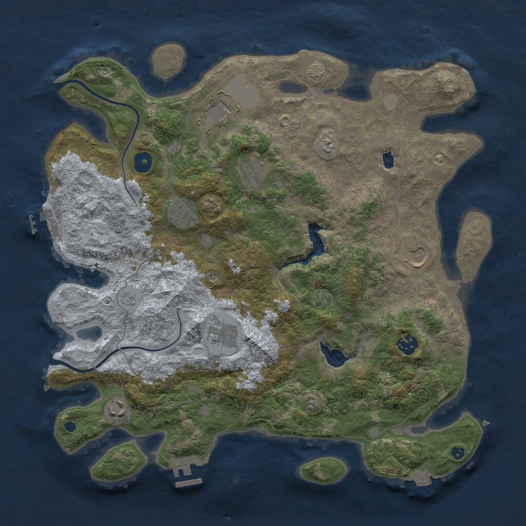 Rust Map: Procedural Map, Size: 4000, Seed: 1568289089, 14 Monuments