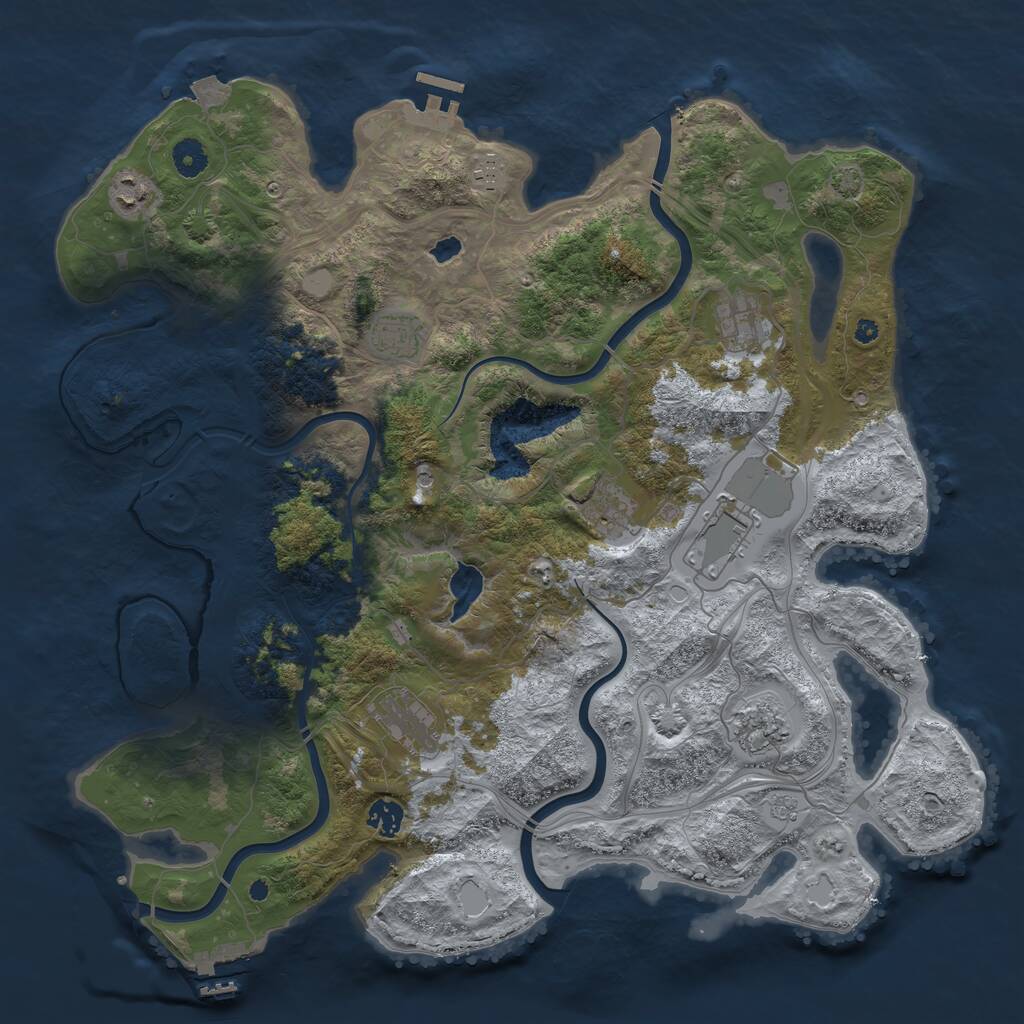 Rust Map: Procedural Map, Size: 4250, Seed: 5464, 15 Monuments