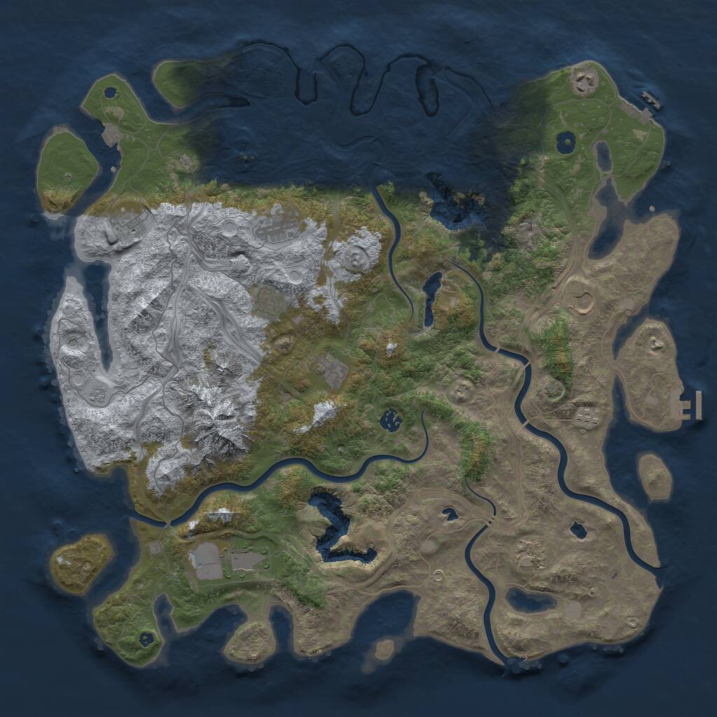 Rust Map: Procedural Map, Size: 5000, Seed: 2094509874, 16 Monuments