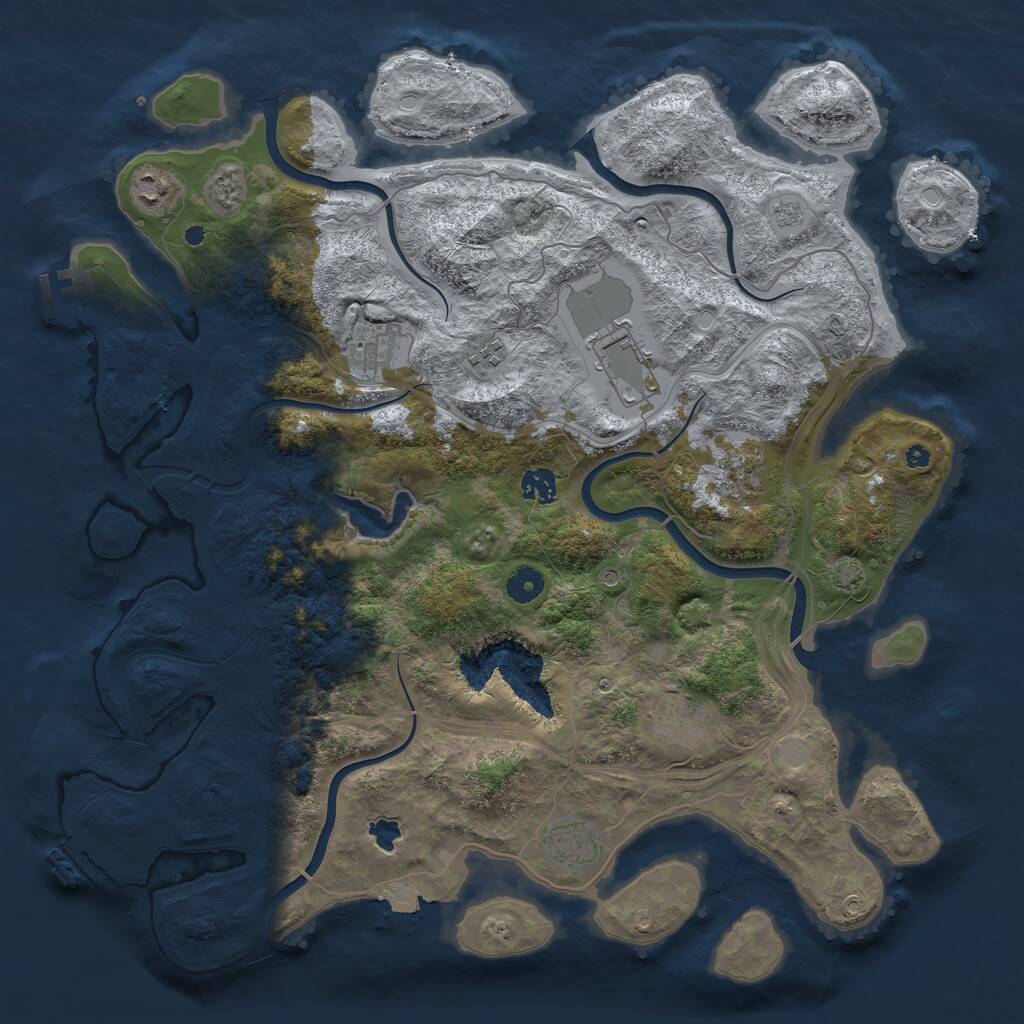 Rust Map: Procedural Map, Size: 4250, Seed: 33756, 14 Monuments