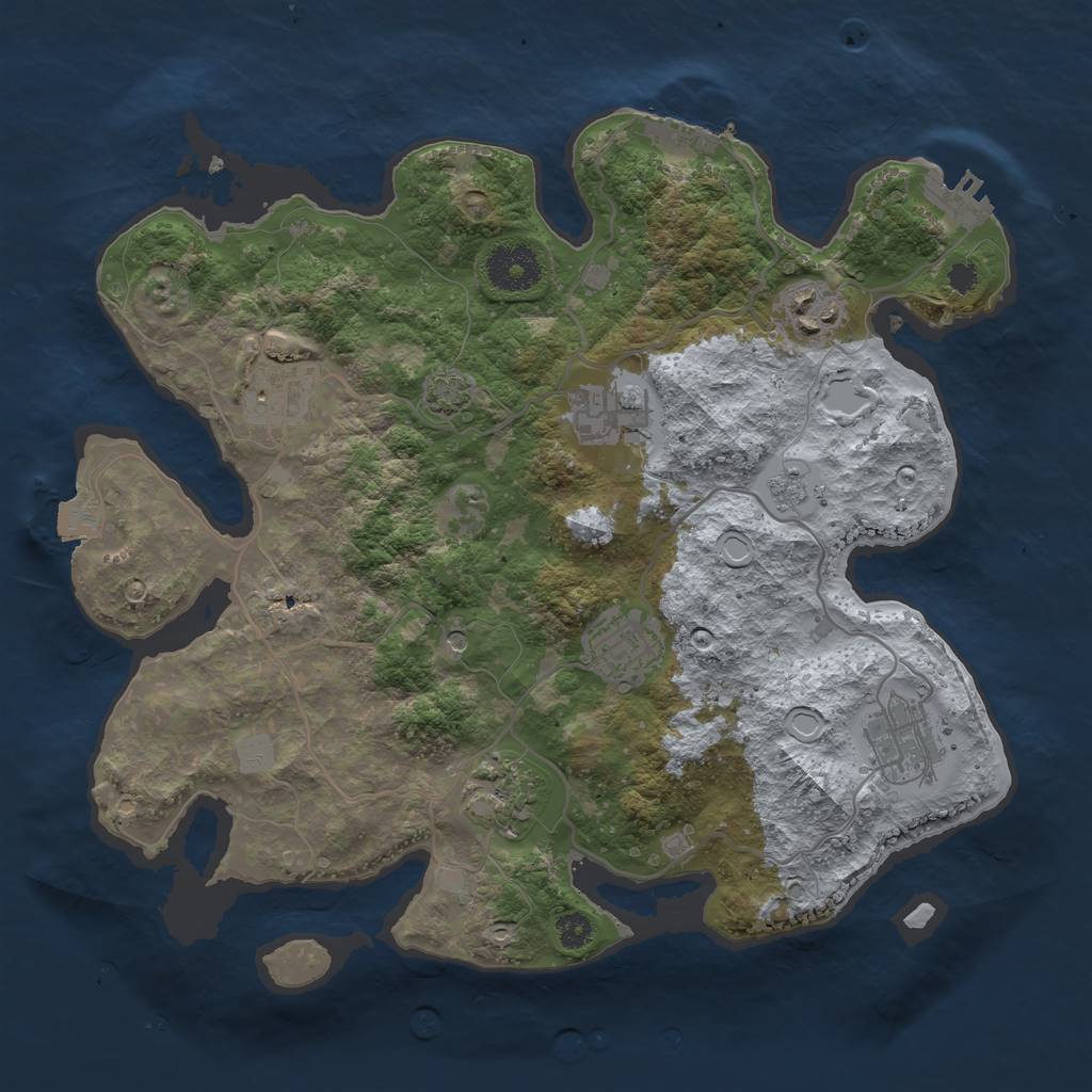 Rust Map: Procedural Map, Size: 3200, Seed: 1527986733, 14 Monuments
