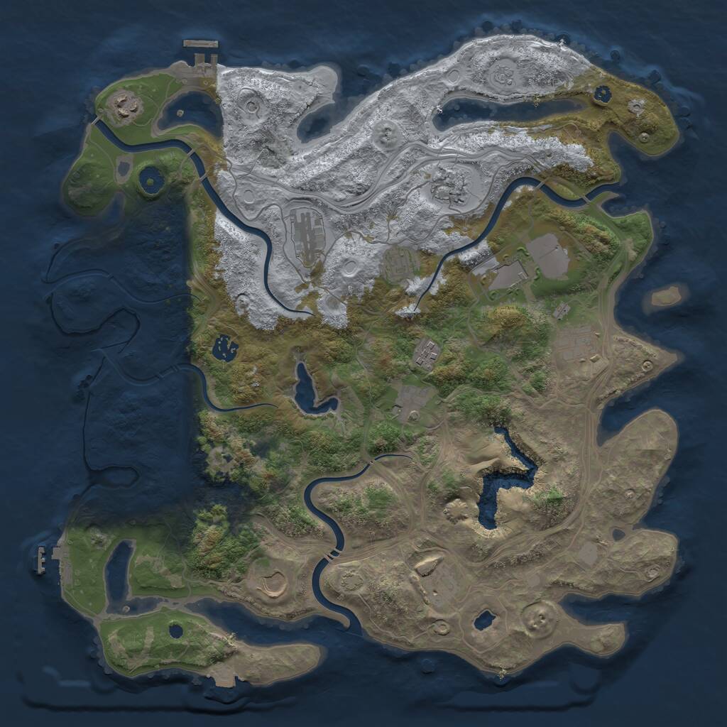 Rust Map: Procedural Map, Size: 4250, Seed: 6458, 17 Monuments