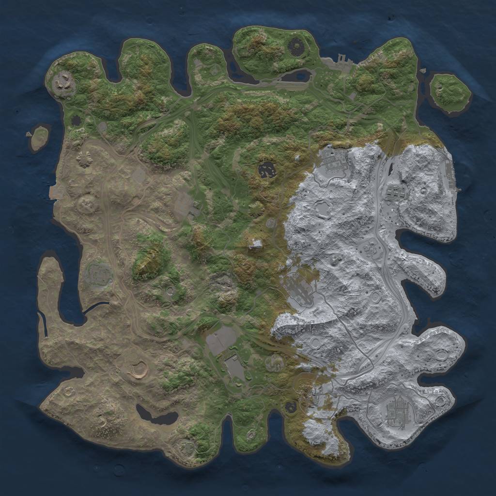 Rust Map: Procedural Map, Size: 4250, Seed: 1007915862, 19 Monuments