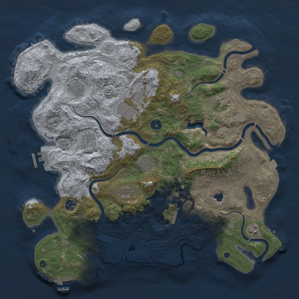 Rust Map: Procedural Map, Size: 4250, Seed: 1894048731, 15 Monuments