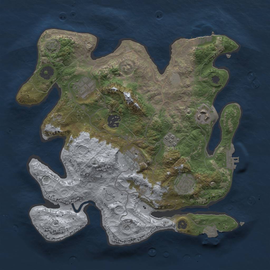 Rust Map: Procedural Map, Size: 3000, Seed: 12220, 14 Monuments