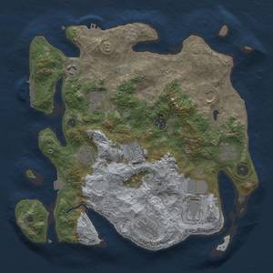 Thumbnail Rust Map: Procedural Map, Size: 3500, Seed: 438737341, 18 Monuments
