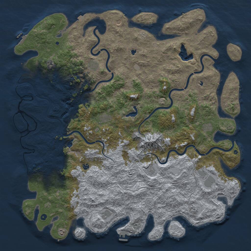 Rust Map: Procedural Map, Size: 6000, Seed: 1171180597, 17 Monuments
