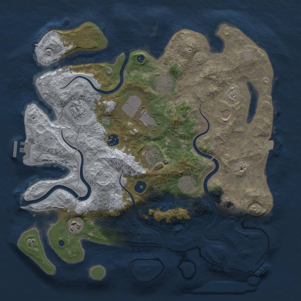 Rust Map: Procedural Map, Size: 3800, Seed: 57382872, 15 Monuments