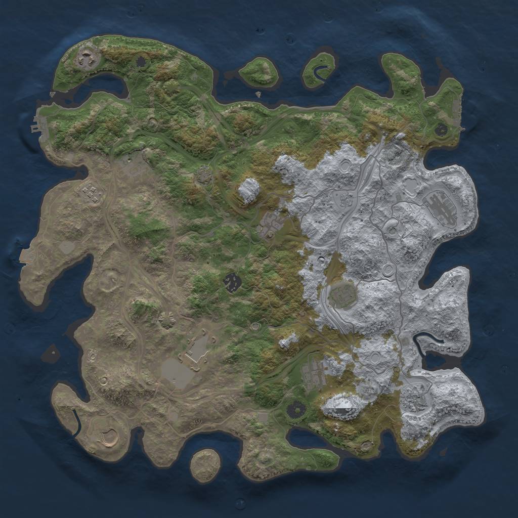 Rust Map: Procedural Map, Size: 4250, Seed: 1708, 19 Monuments