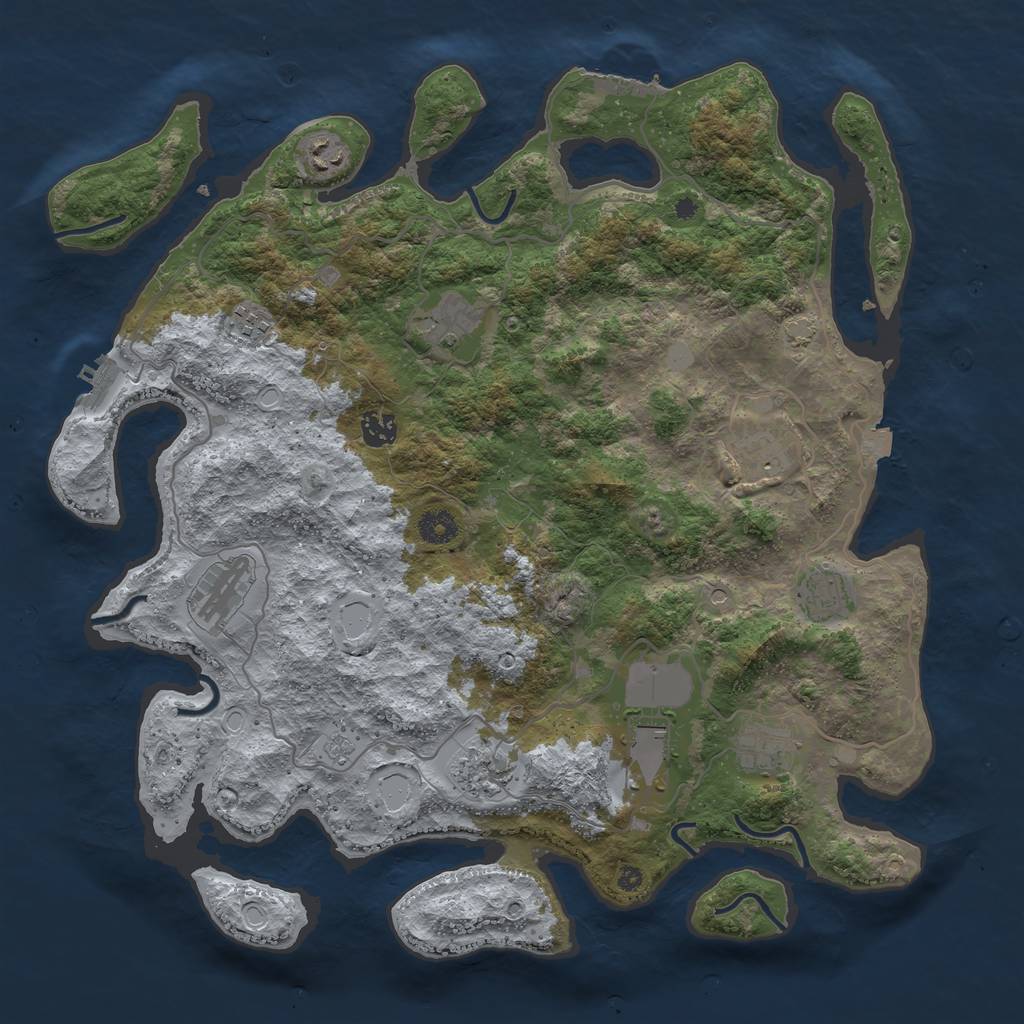 Rust Map: Procedural Map, Size: 4100, Seed: 89226101, 18 Monuments