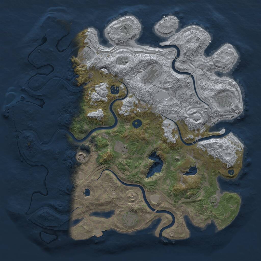 Rust Map: Procedural Map, Size: 4250, Seed: 964551220, 14 Monuments