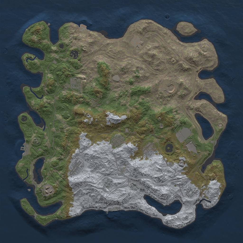 Rust Map: Procedural Map, Size: 4250, Seed: 2001503386, 19 Monuments