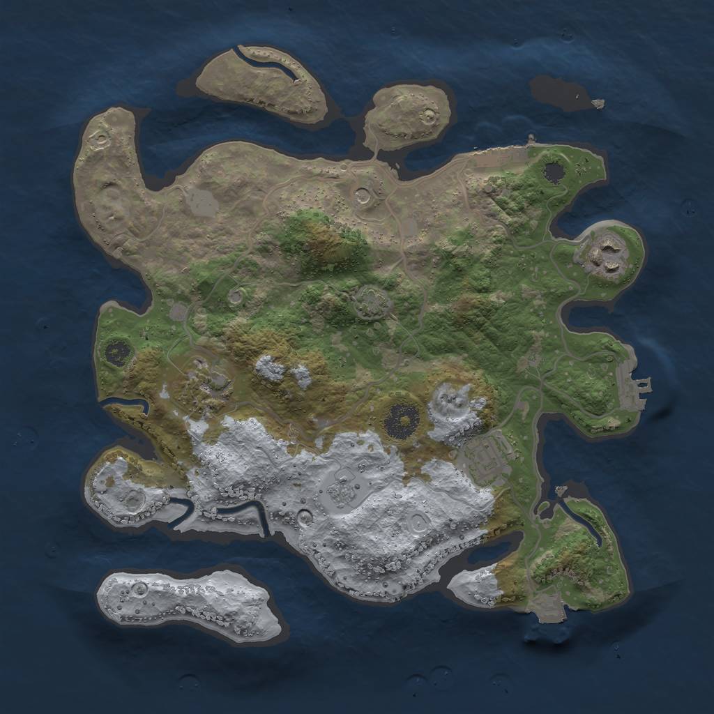 Rust Map: Procedural Map, Size: 3000, Seed: 937, 11 Monuments