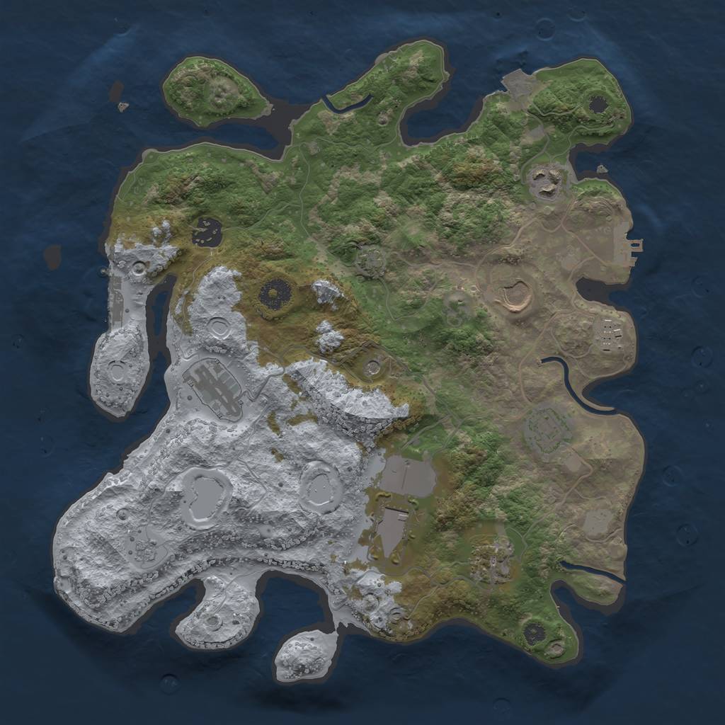 Rust Map: Procedural Map, Size: 3500, Seed: 83212672, 16 Monuments
