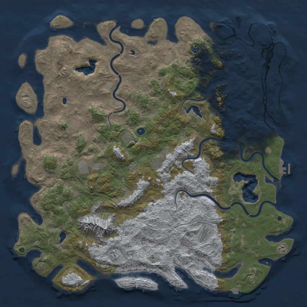 Rust Map: Procedural Map, Size: 6000, Seed: 506904678, 17 Monuments