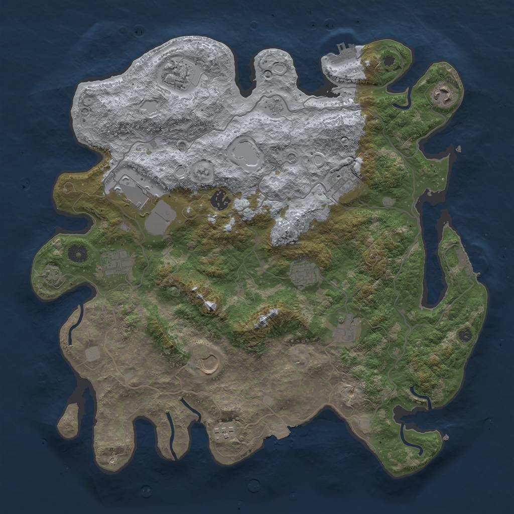 Rust Map: Procedural Map, Size: 4000, Seed: 71406960, 18 Monuments