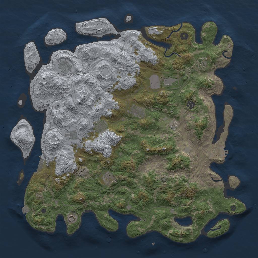 Rust Map: Procedural Map, Size: 4750, Seed: 216267469, 18 Monuments